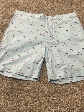Savane Golf Men’s Shorts Blue Red Sunglasses Print All Over Flat Front Sz 38